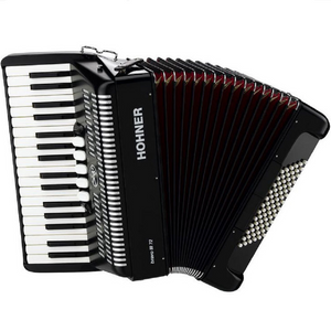 Fisarmonica cromatica Hohner A16622 Bravo III 72 bassi in nero con custodia imbottita e cinghie