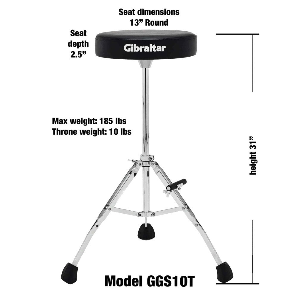 Gibraltar Tall Performance Round Drum Throne with Footrest