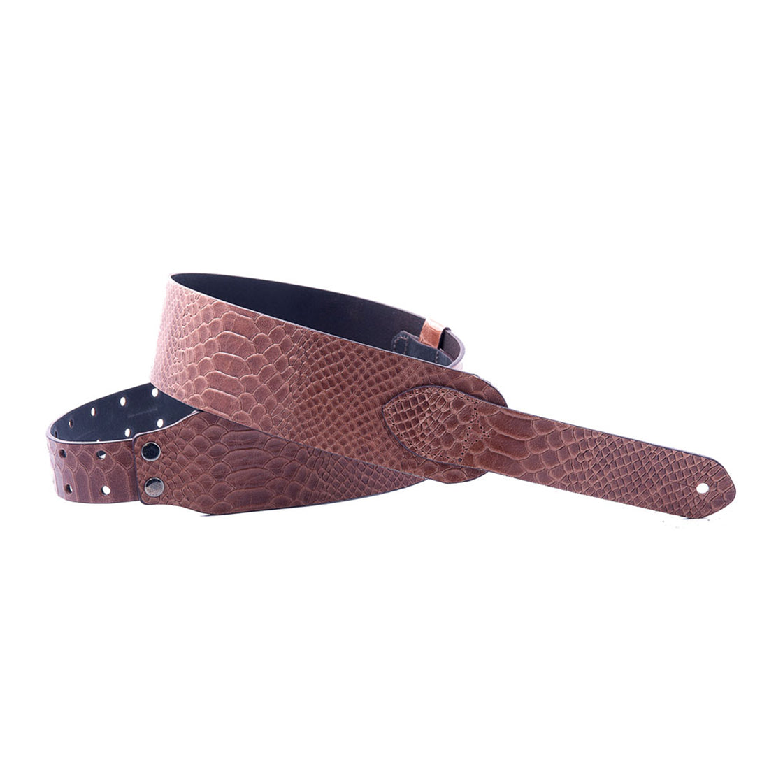 Right On Straps WILD Snake Brown Guitar Strap