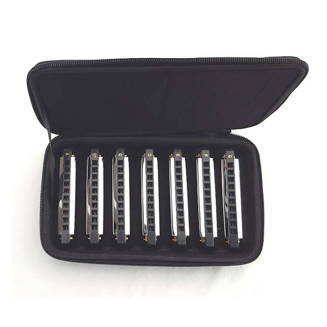 Hohner Blues Band 7 Piece Harmonica Set, In Carrying Case, In Keys A, Bb, C, D, E, F and G
