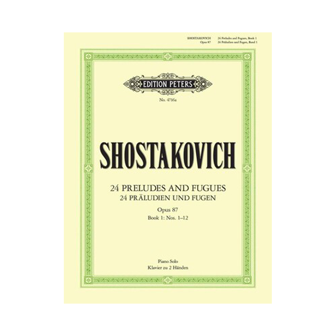 24 Preludes and Fugues Op. 87 Vol. 1 Nos. 1-12
