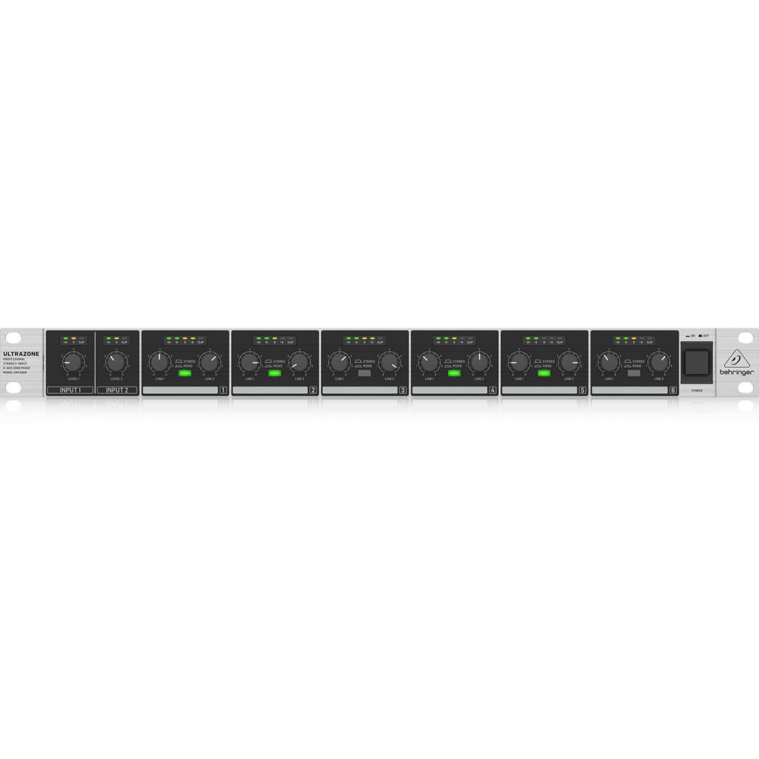 Behringer Ultrazone ZMX2600 Professional Stereo 2-Input 6-Bus Zone Mixer