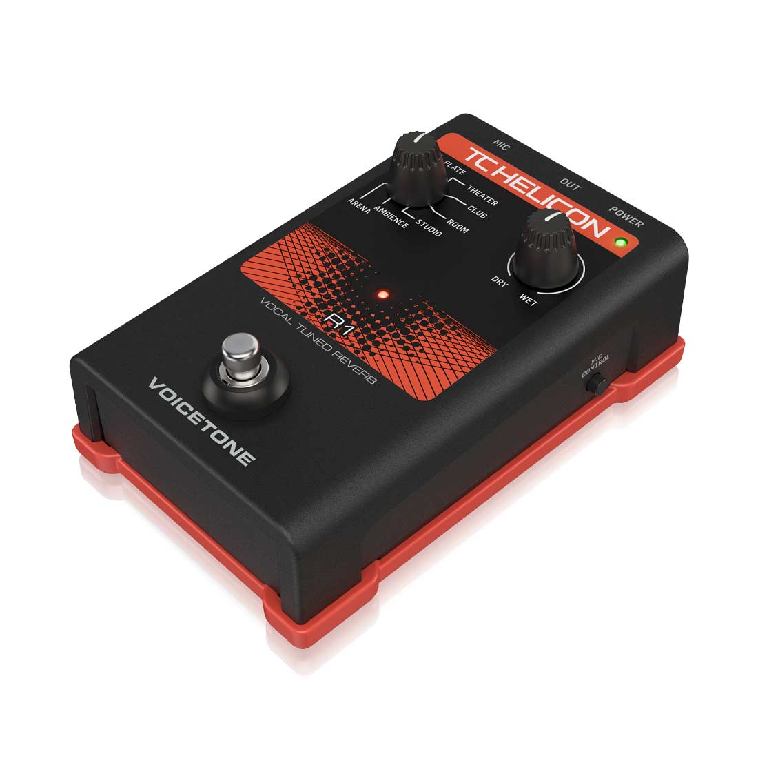 TC Helicon Voicetone R1 Single-Button Stompbox for Studio-Quality Live Vocal Reverb
