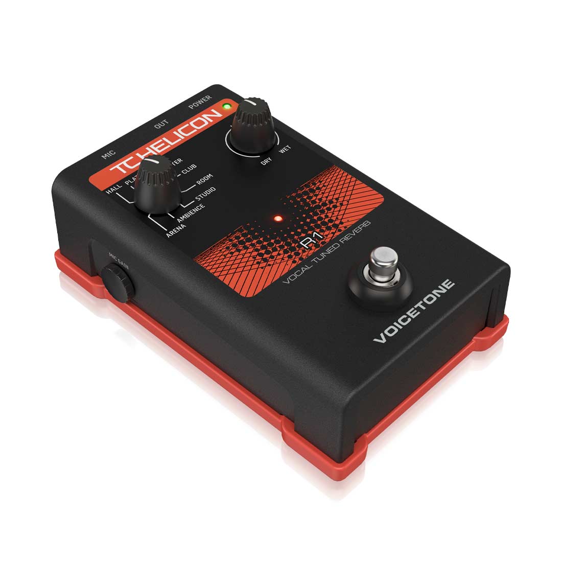 TC Helicon Voicetone R1 Single-Button Stompbox for Studio-Quality Live Vocal Reverb