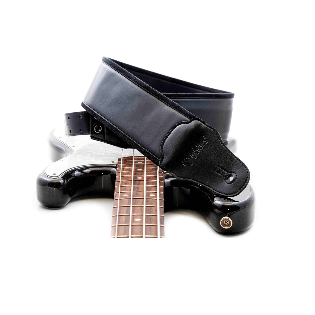 Right On Straps GROOVE Charm 80 Black Guitar Strap