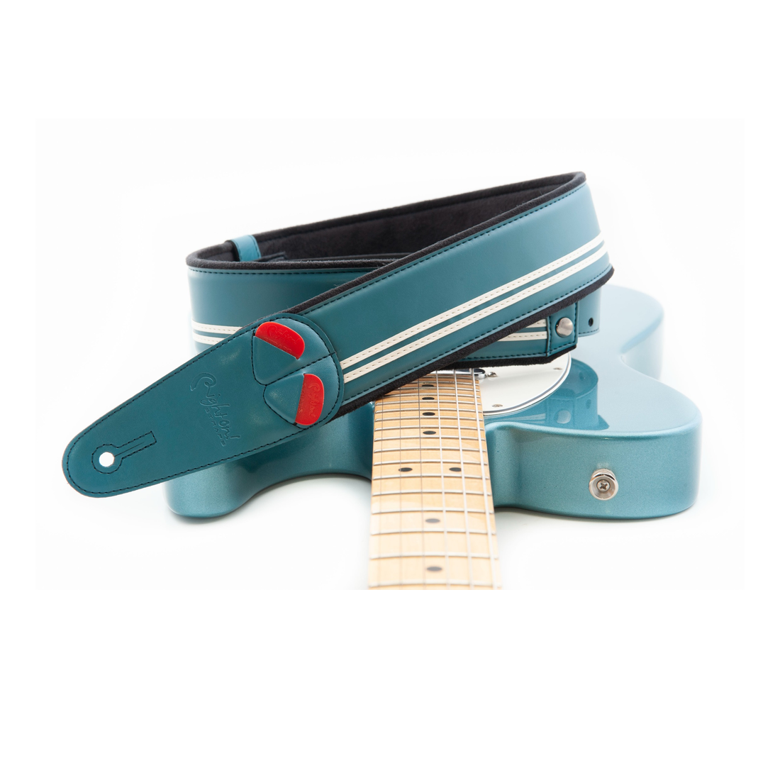 Right On Straps MOJO Race 60 Teal Guitar Strap