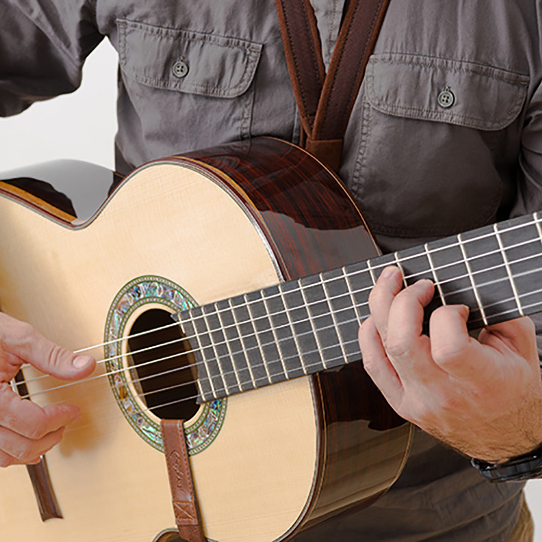 Right On Straps HOOK Classical-Hook Brown Classical Guitar Strap