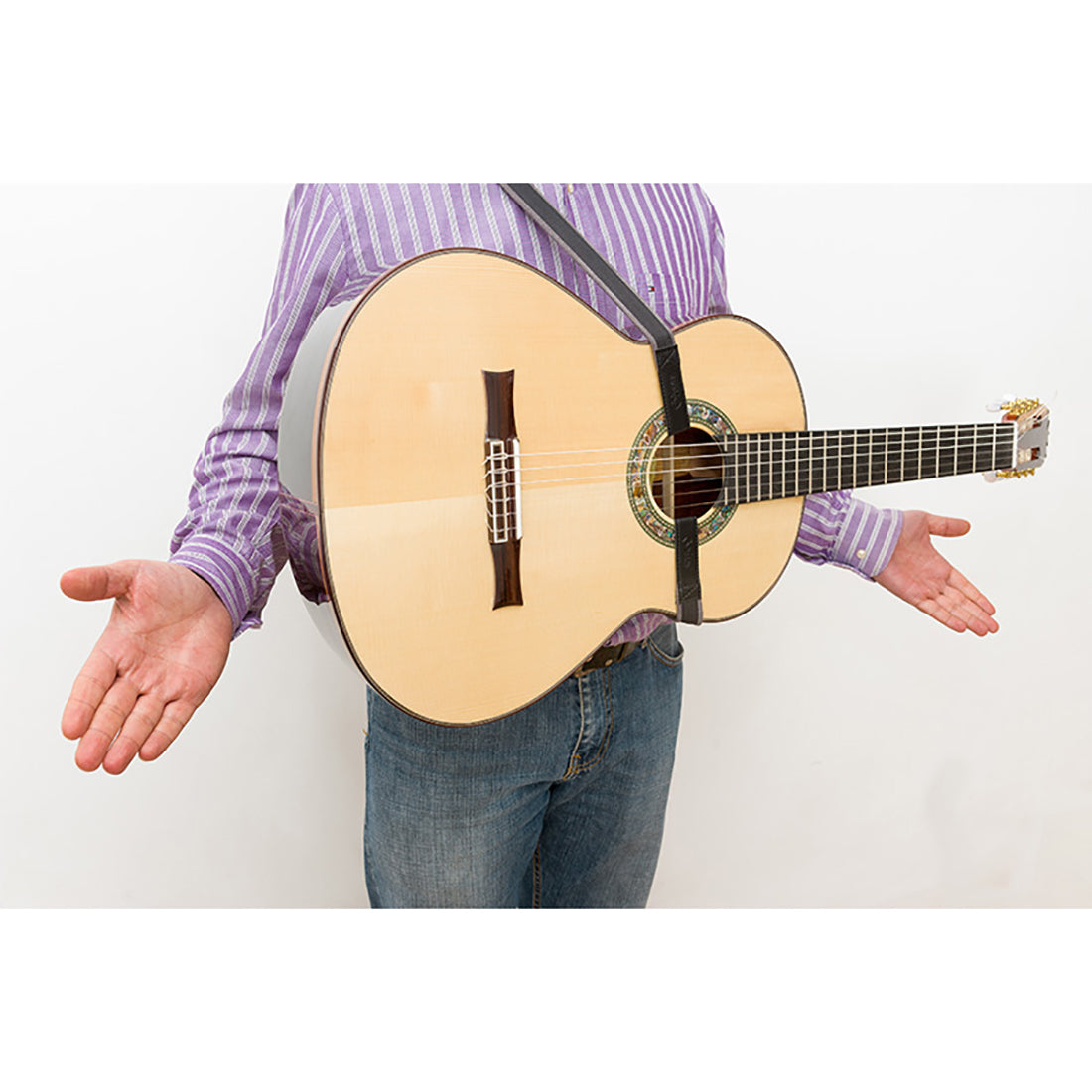 Right On Straps HOOK Classical-Dual-Hook Brown Classical Guitar Strap