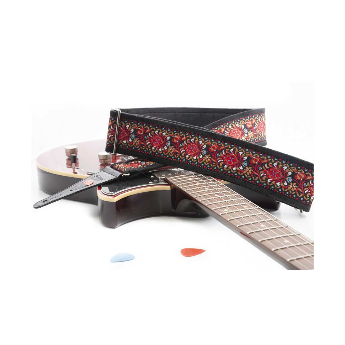 Right On Straps STANDARD PLUS Woodstock II Red Guitar Strap