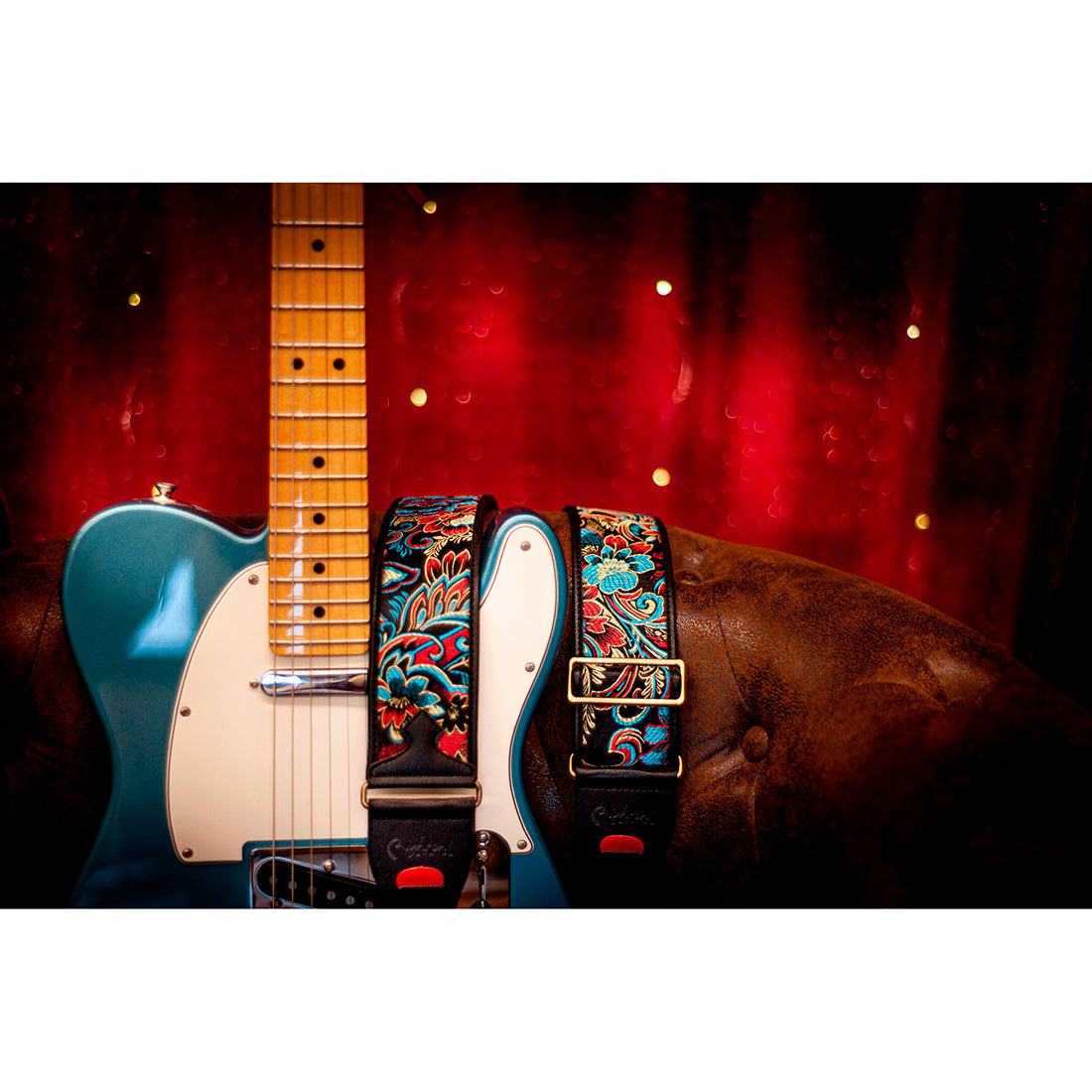 Right On Straps TALISMAN BEPPU II Teal Guitar Strap