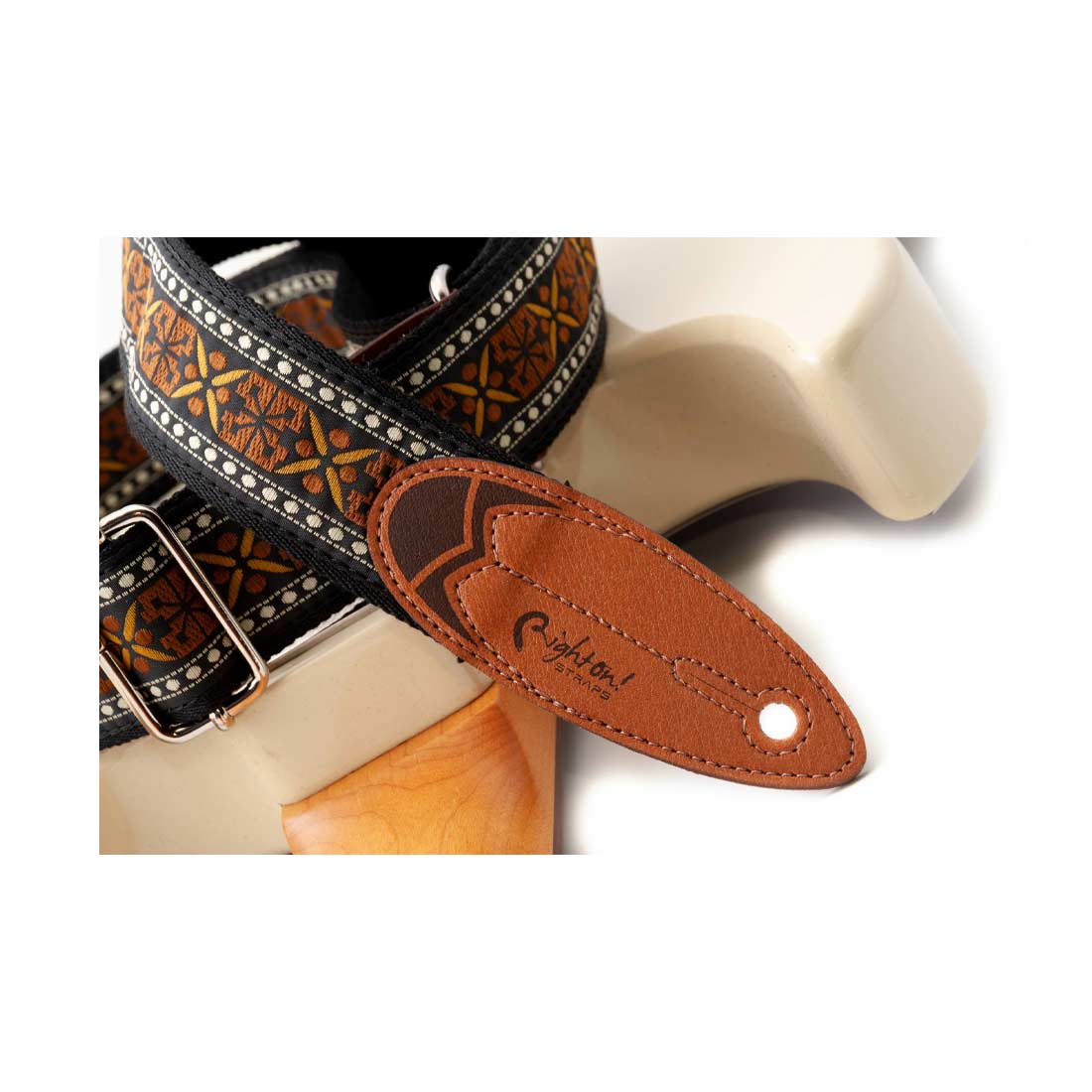 Right On Straps ROADRUNNER Surf Rider Brown Guitar Strap
