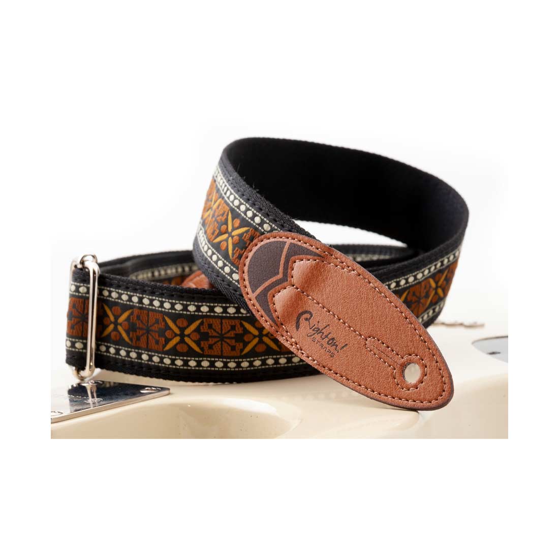 Right On Straps ROADRUNNER Surf Rider Brown Guitar Strap