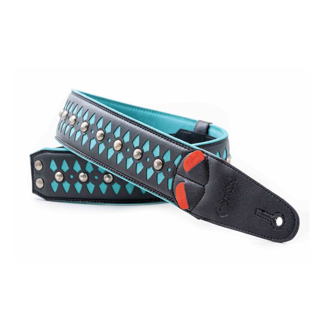 Right On Straps Armour Teal Guitar Strap