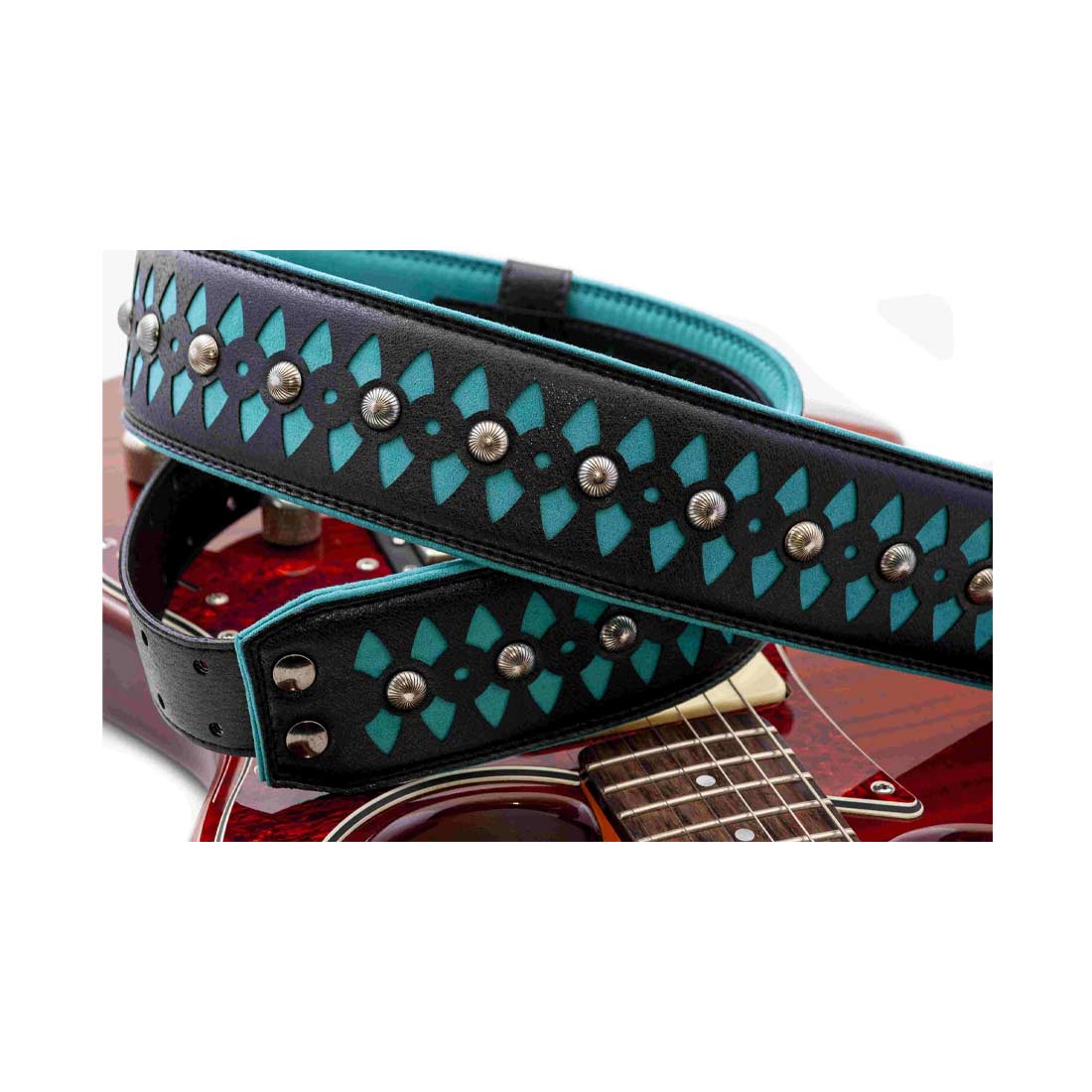 Right On Straps Armour Teal Guitar Strap