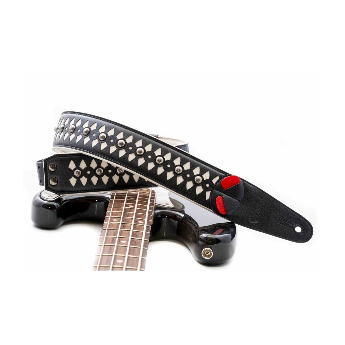 Right On Straps Armour White Guitar Strap