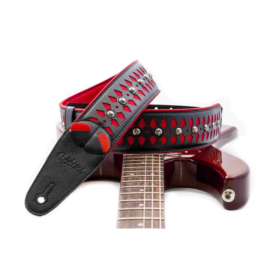 Right On Straps Armour Red Guitar Strap