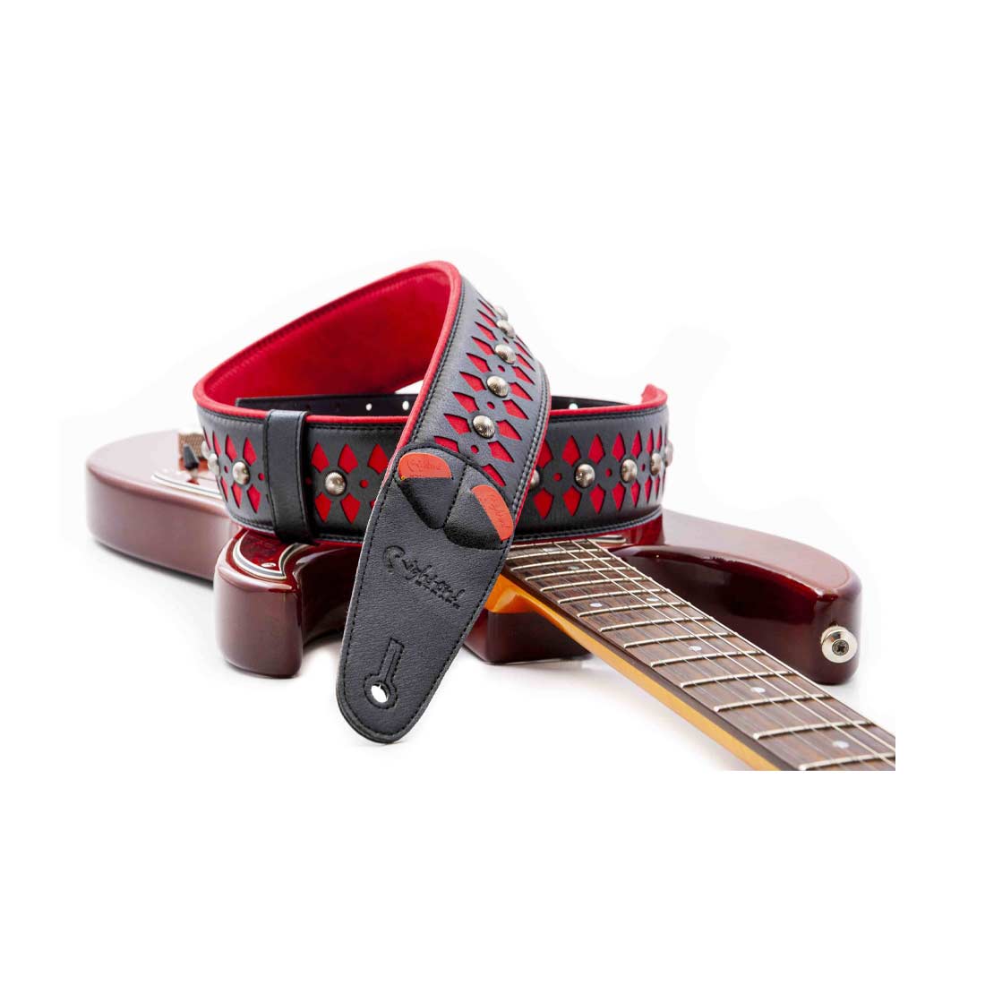 Right On Straps Armour Red Guitar Strap