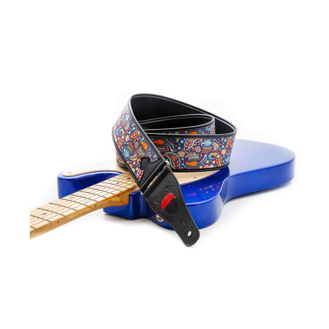 Right On Straps TALISMAN KASHMIR Blue Guitar Strap
