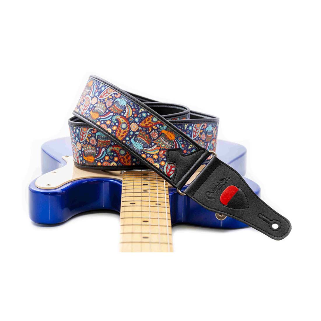 Right On Straps TALISMAN KASHMIR Blue Guitar Strap