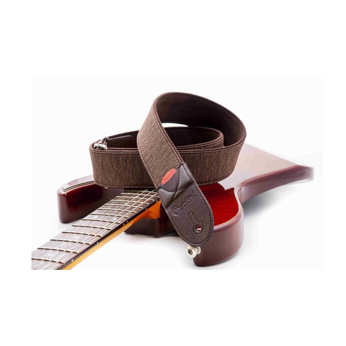 Right On Straps Denim 50 Brown Guitar Strap