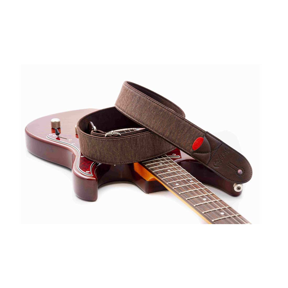 Right On Straps Denim 50 Brown Guitar Strap