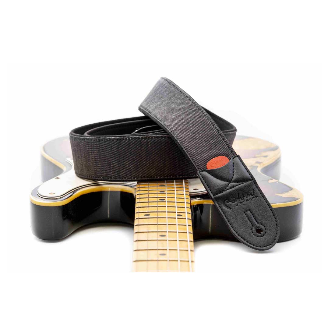Right On Straps Denim 50 Black Guitar Strap