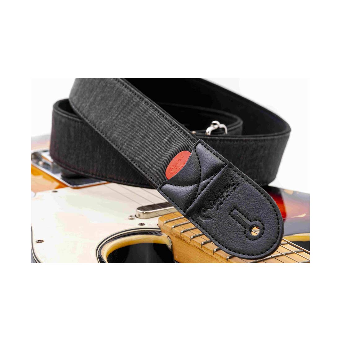 Right On Straps Denim 50 Black Guitar Strap