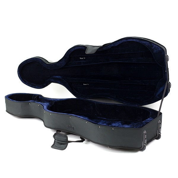 TG Lightweight Black Cello Case with Wheels 1/2 Size