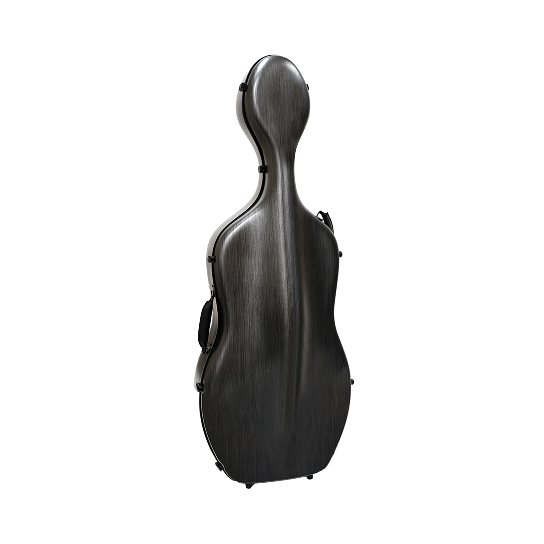 HQ Polycarbonate Cello Case-Silver & Black 4/4 4kg-Large