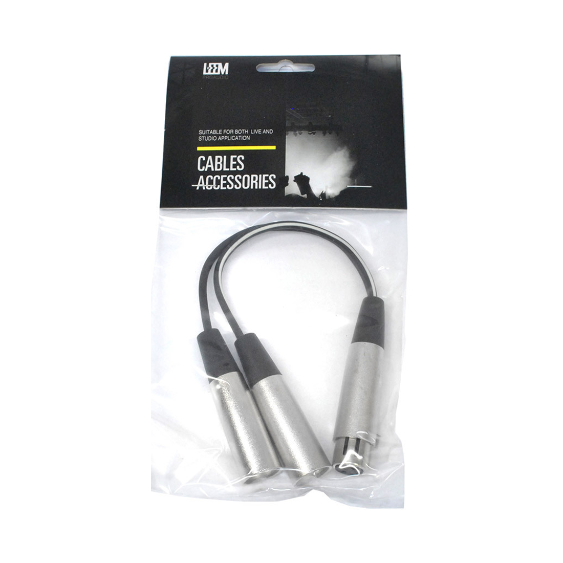 Leem 6 Inch Y-Cable (2 x XLR Male - XLR Female)