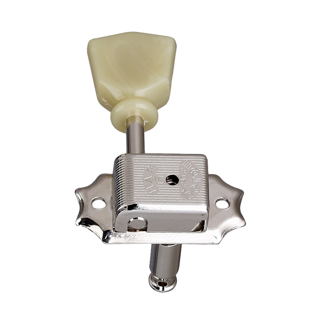 Gotoh SD90 Series Acoustic/Electric Tuning Machines in Nickel Finish (3+3) with Vintage Green Keystone Buttons