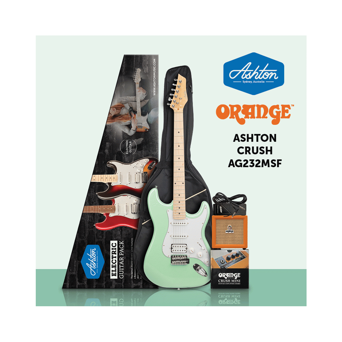 ASHTON AG232MSF ELECTRIC GUITAR W/ CRUSH MINI