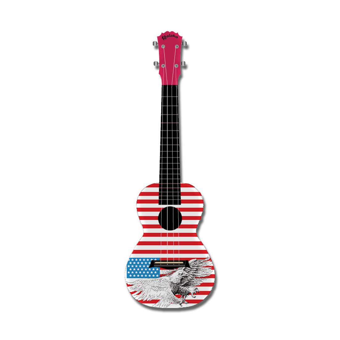 Kealoha American Eagle Design Concert Ukulele with Red ABS Resin Body