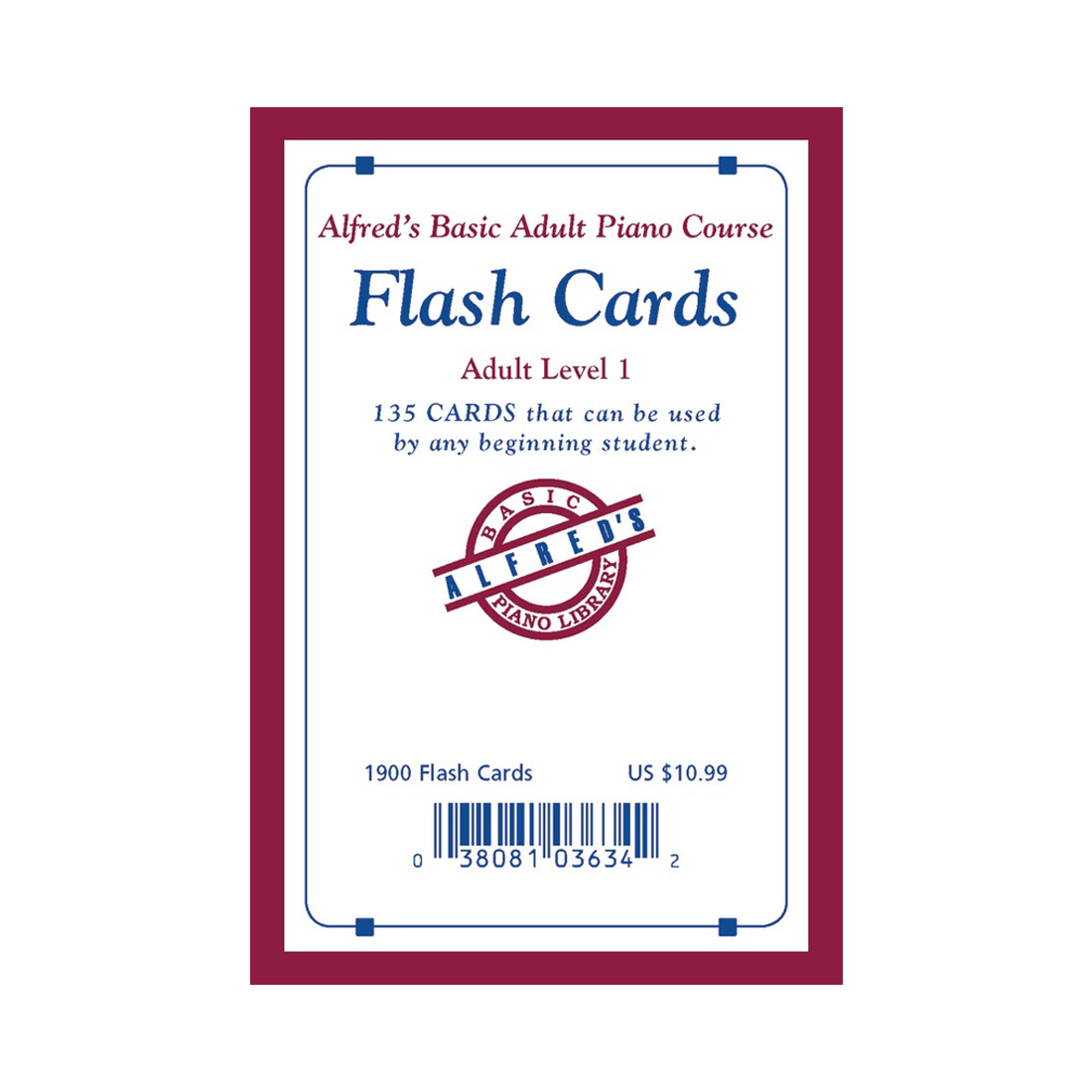 Alfred's Basic Adult Piano Course Flash Cards, Level 1