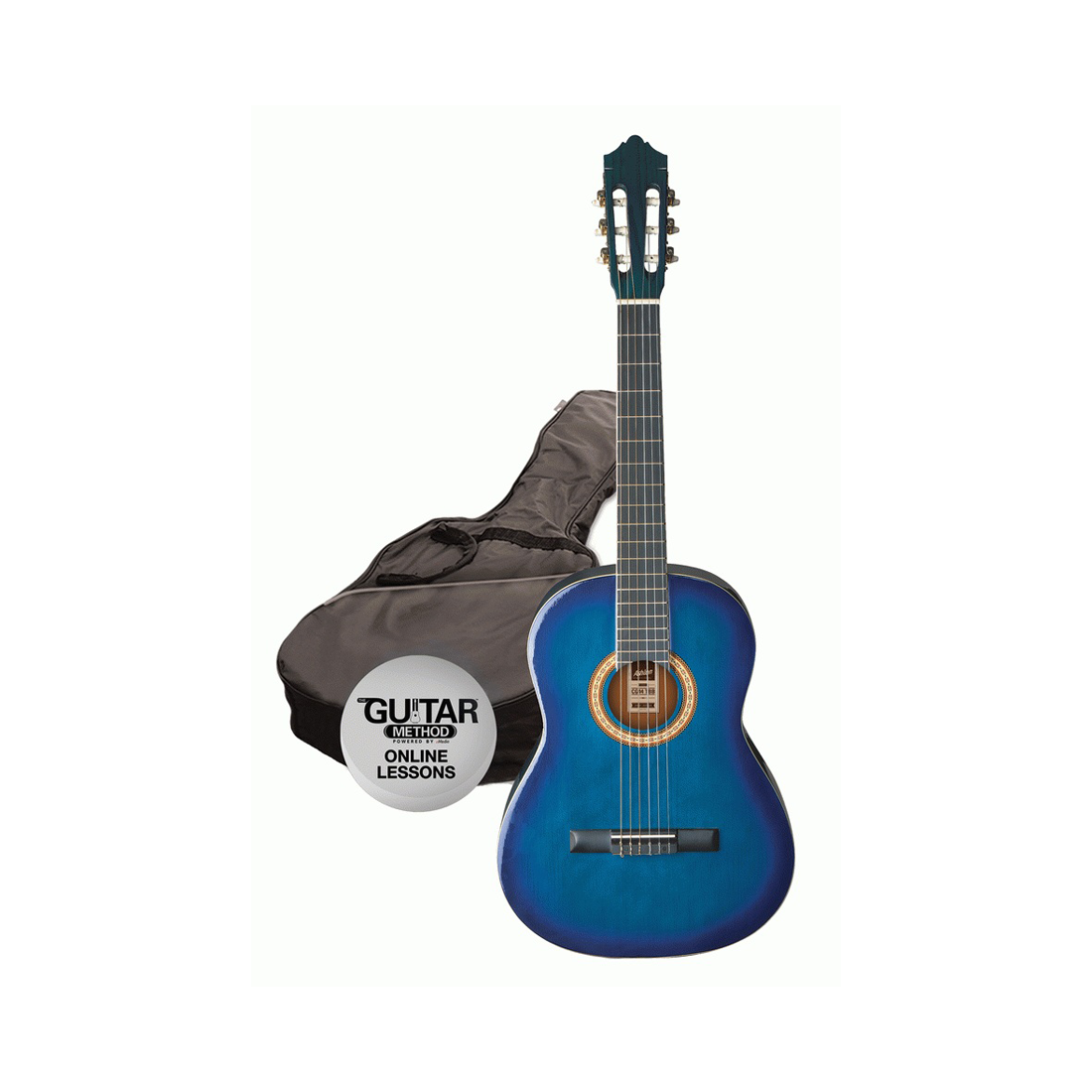 Ashton SPCG34TRB 3/4 Classical Guitar Starter Pack - Transparent Blue Burst