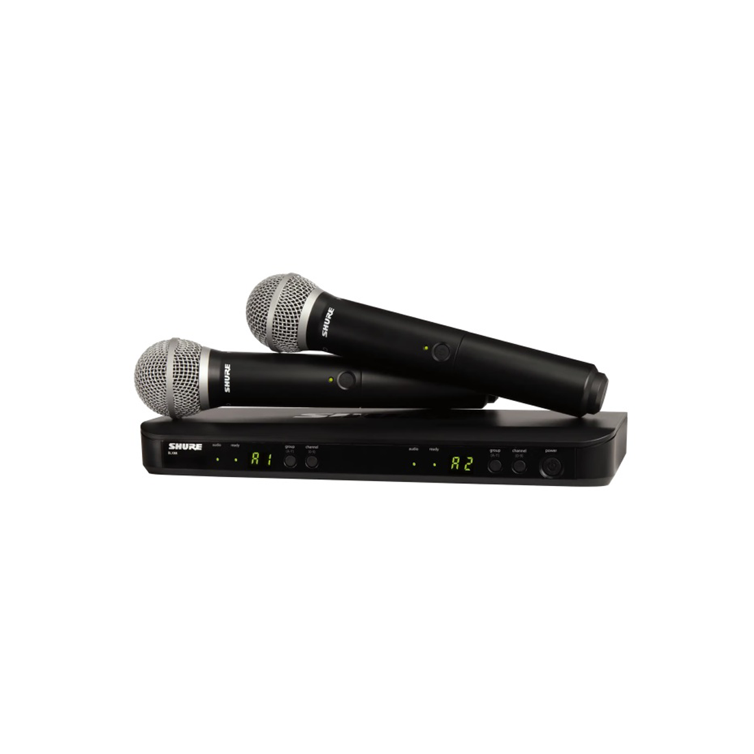 Shure BLX288/PG58 Sistema wireless portatile a doppio canale PG58 2 portatile nella banda di frequenza M17 (662-686 MHz)