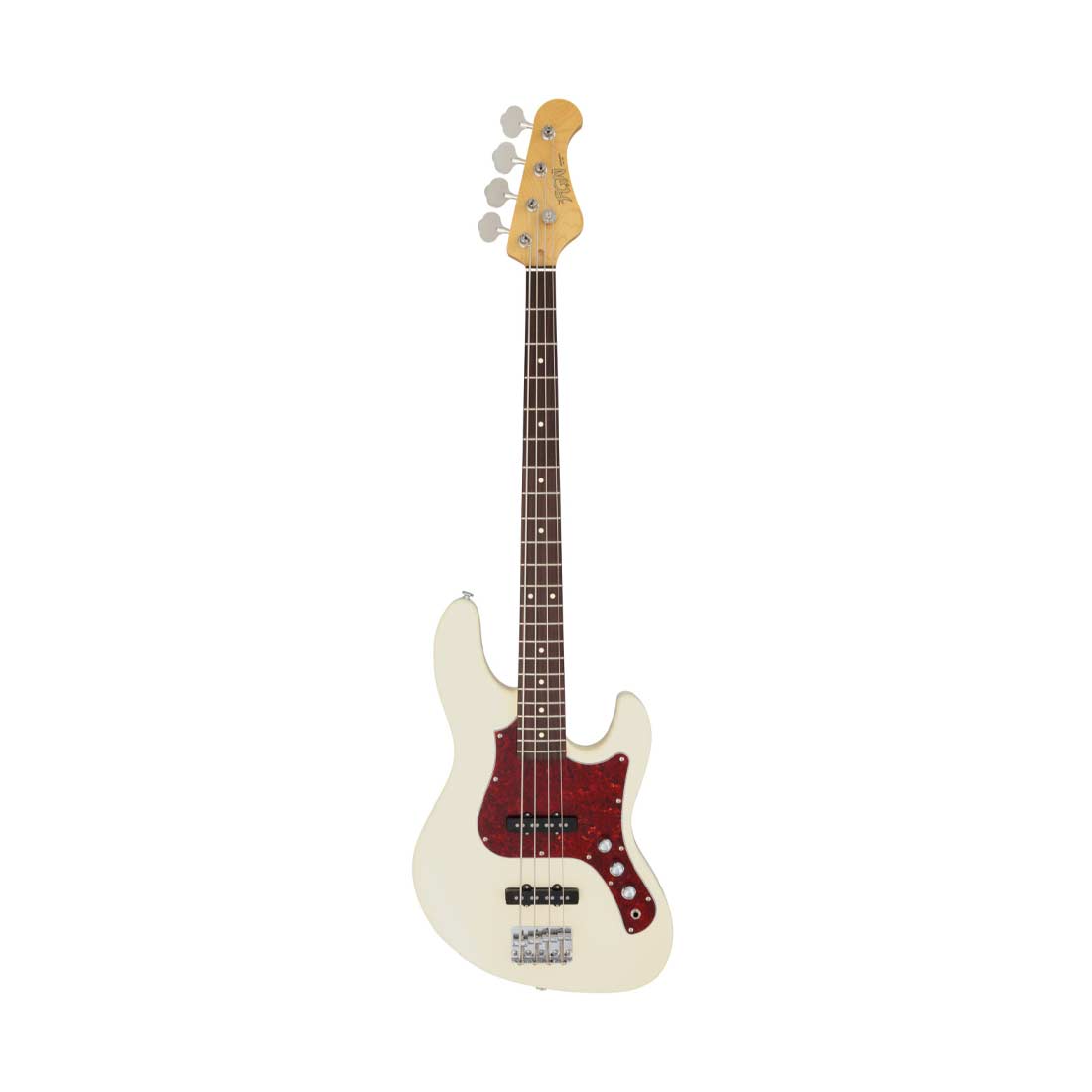 FGN BMJ2-R/OLW Mighty Jazz Olympic White Electric Bass Including Gig Bag