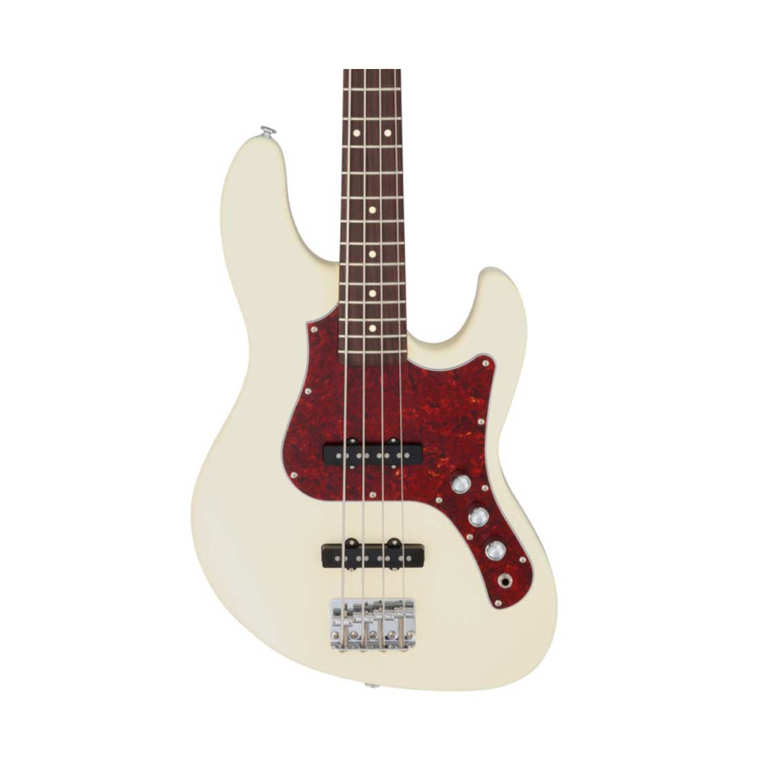 FGN BMJ2-R/OLW Mighty Jazz Olympic White Electric Bass Including Gig Bag