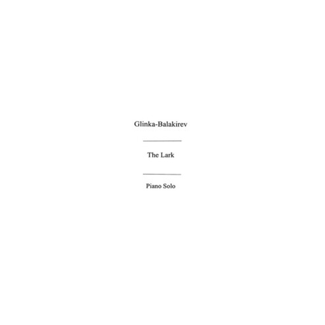 Balakirev - The Lark