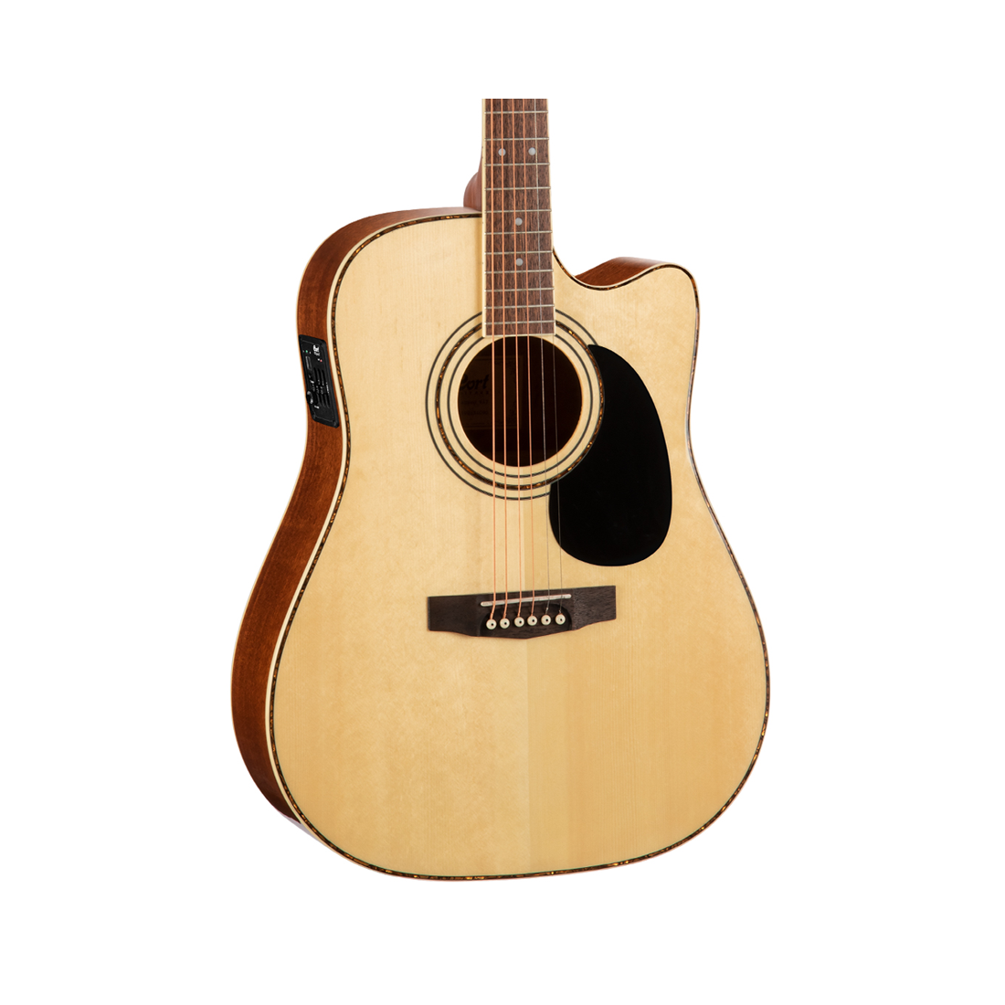 Cort AD880CE Natural Satin Dreadnought Cutaway con borsa