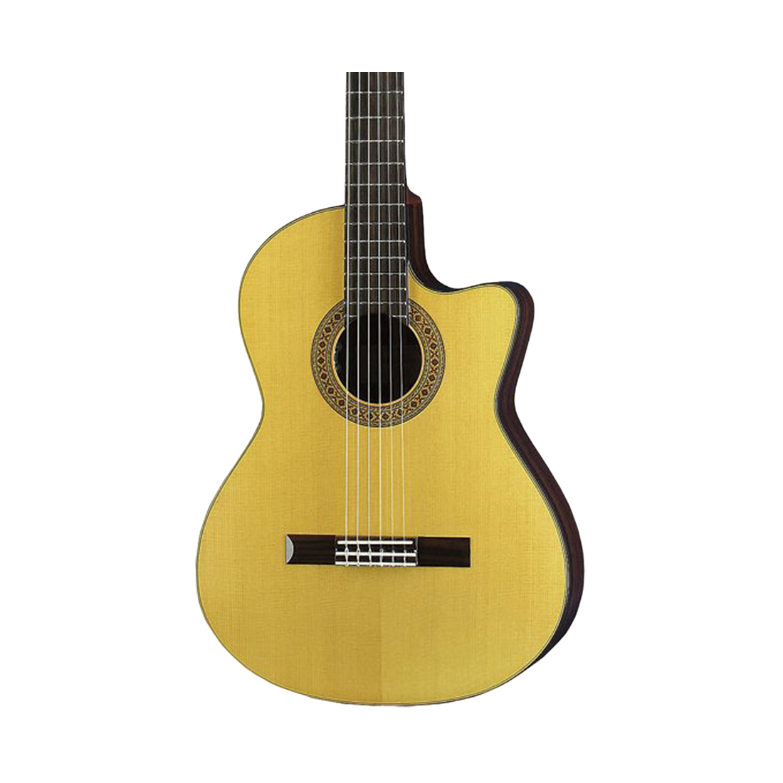 Chitarra classica K.Yairi CE-1 con spalla mancante e pickup LR Baggs Element VTC