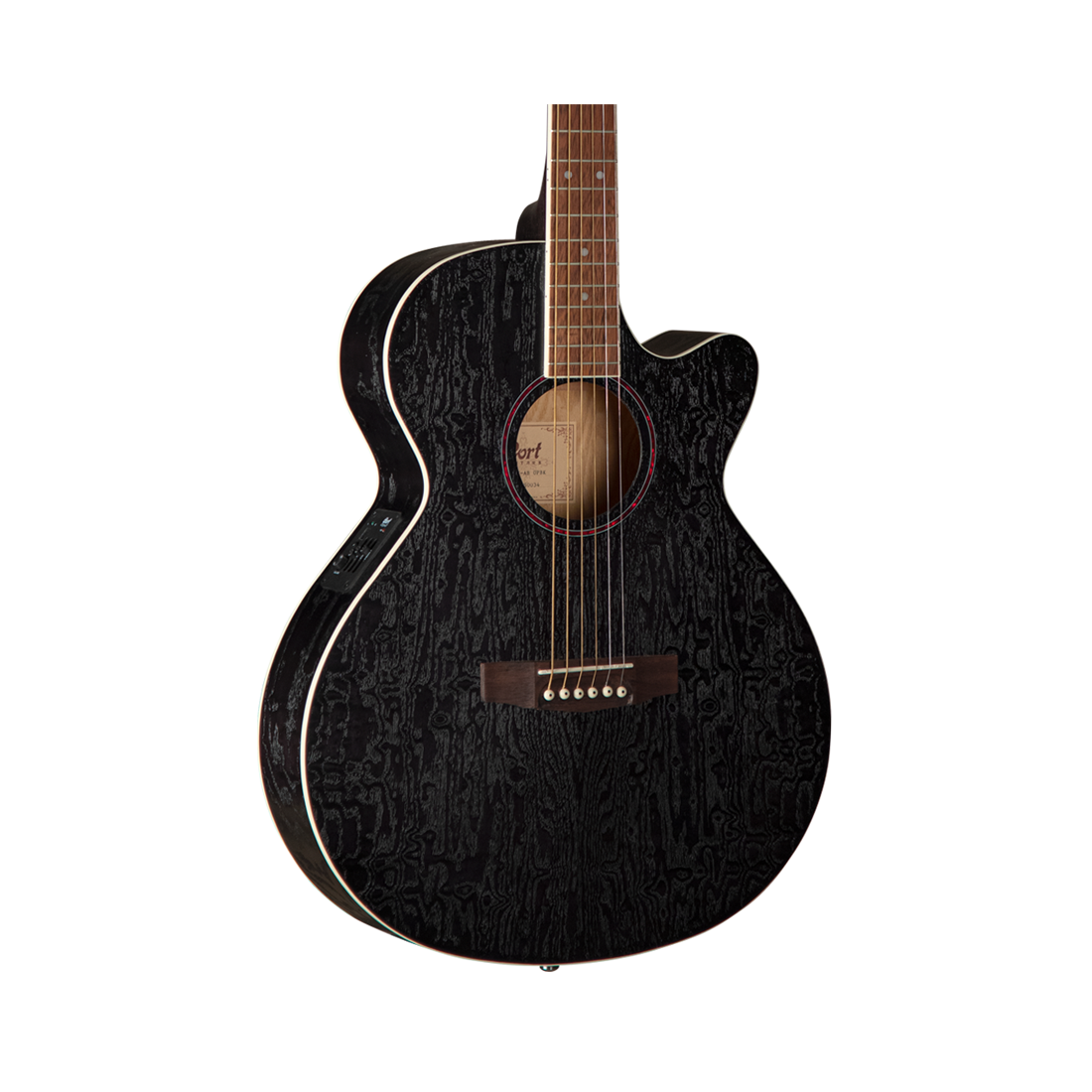 Cort SFX-AB OPBK ASH BURL Open Pore Black Cutaway Acoustic Guitar