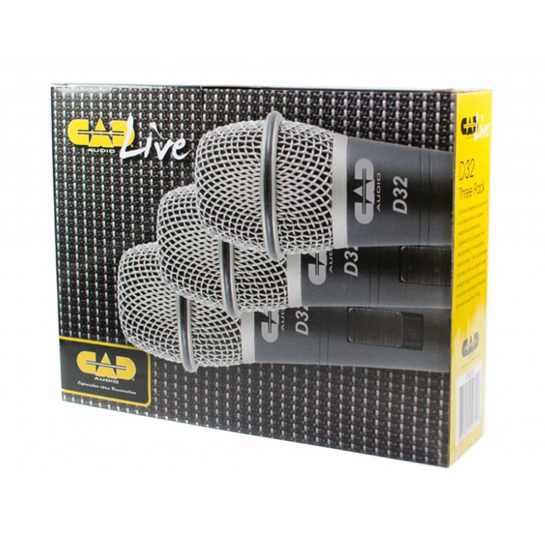 CAD Audio D32x3 3 Pack of D32 SuperCardioid Dynamic Vocal Microphone with on/off Switch