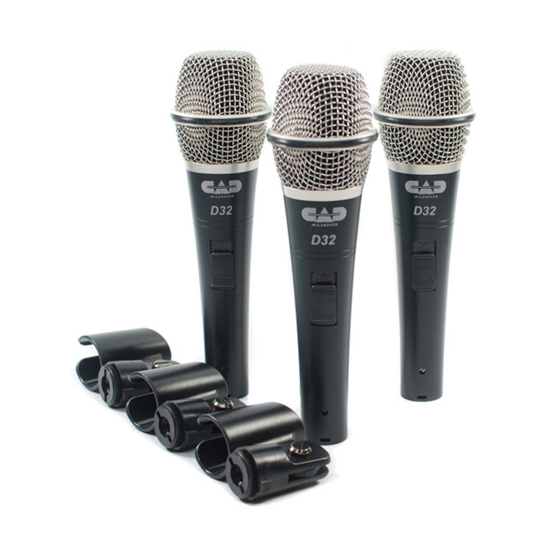 CAD Audio D32x3 3 Pack of D32 SuperCardioid Dynamic Vocal Microphone with on/off Switch