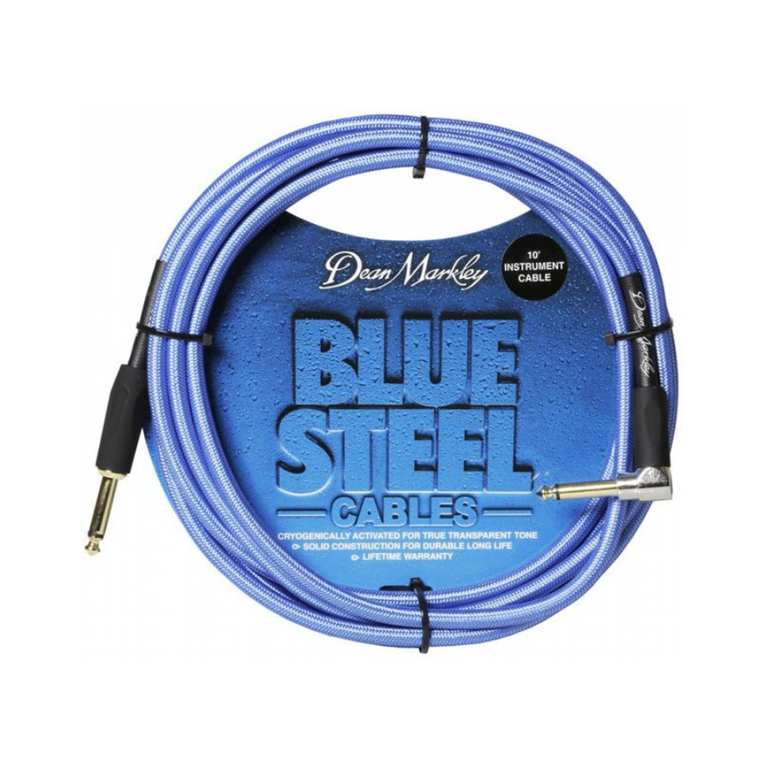 Dean Markley BSIN10R Cavo per strumenti da 10 piedi, tessuto blu, trattato criogenicamente, alte prestazioni con garanzia a vita