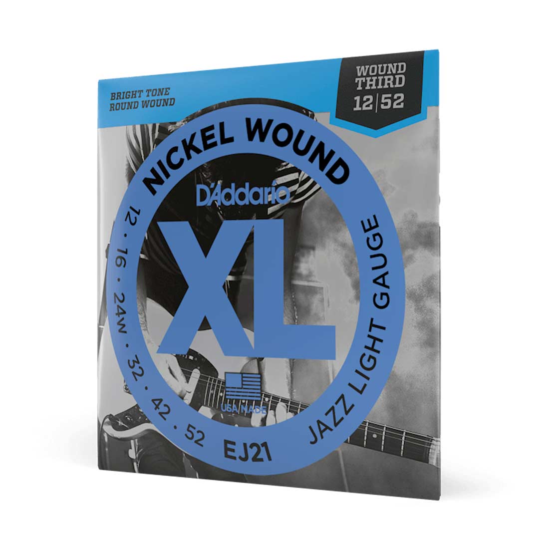 DAddario EJ21 Nickel Wound Electric Guitar Strings Jazz Lite 012-052