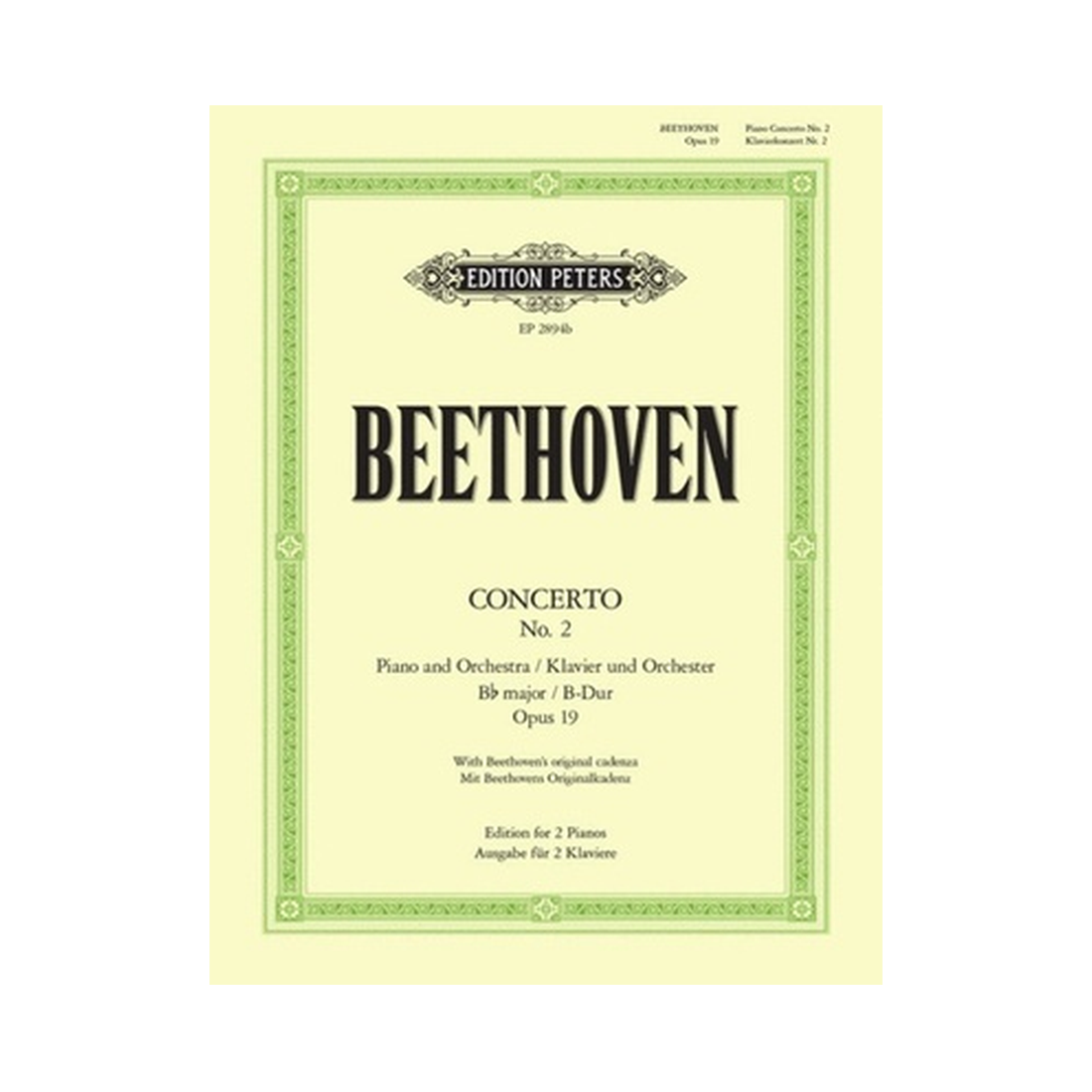 Concerto No. 2 in B flat major Op. 19