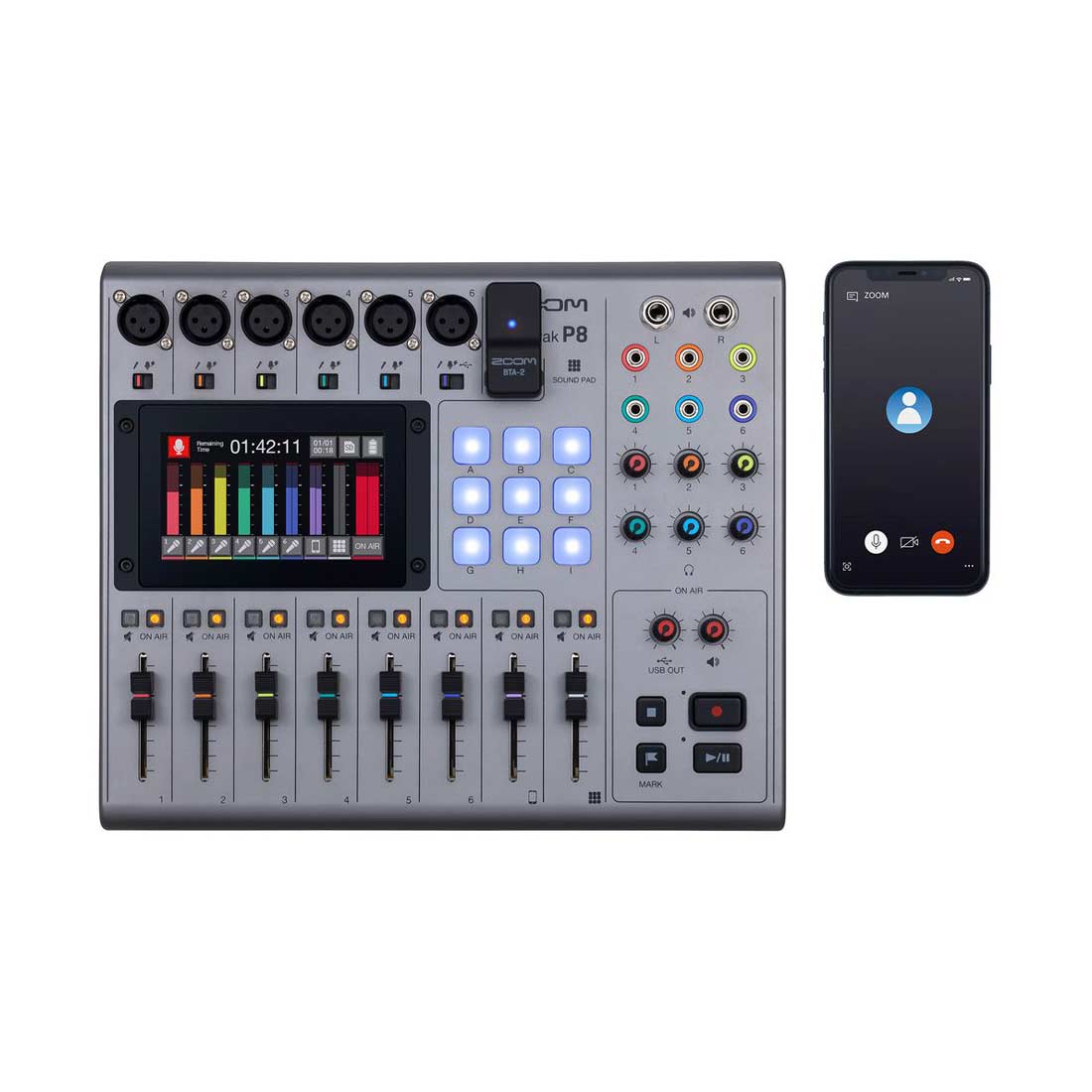 Zoom PodTrak P8 8-channel Podcasting Mixer