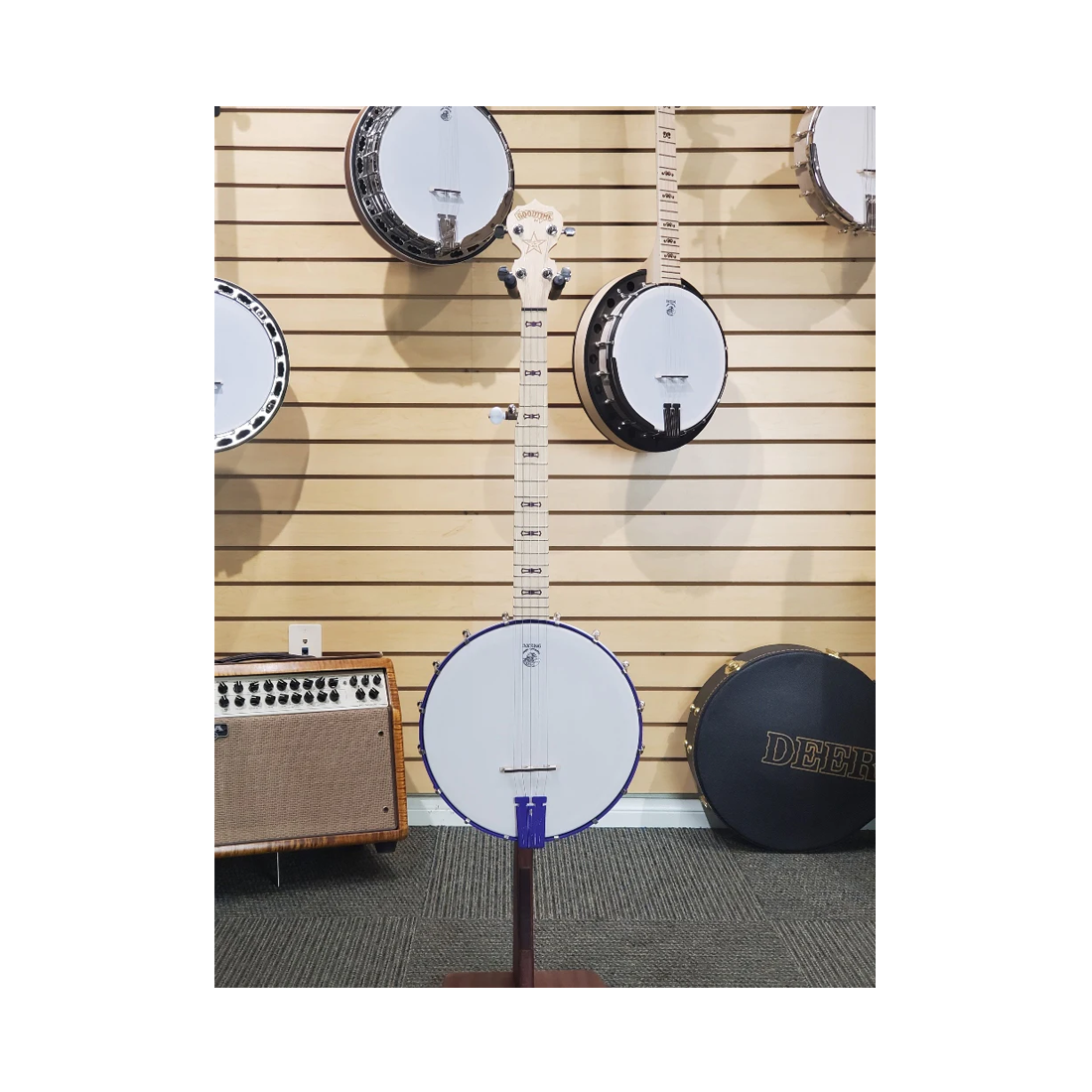 Deering Goodtime Sinbad Purple Junior Short Scale 19 Fret Open Back 5 String Banjo