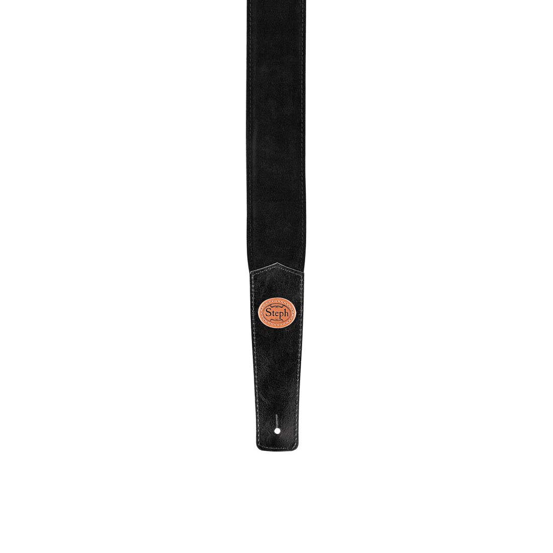 Steph GT-114 Black Suede Pad, 6mm Foamcore, Suede Back Guitar Strap